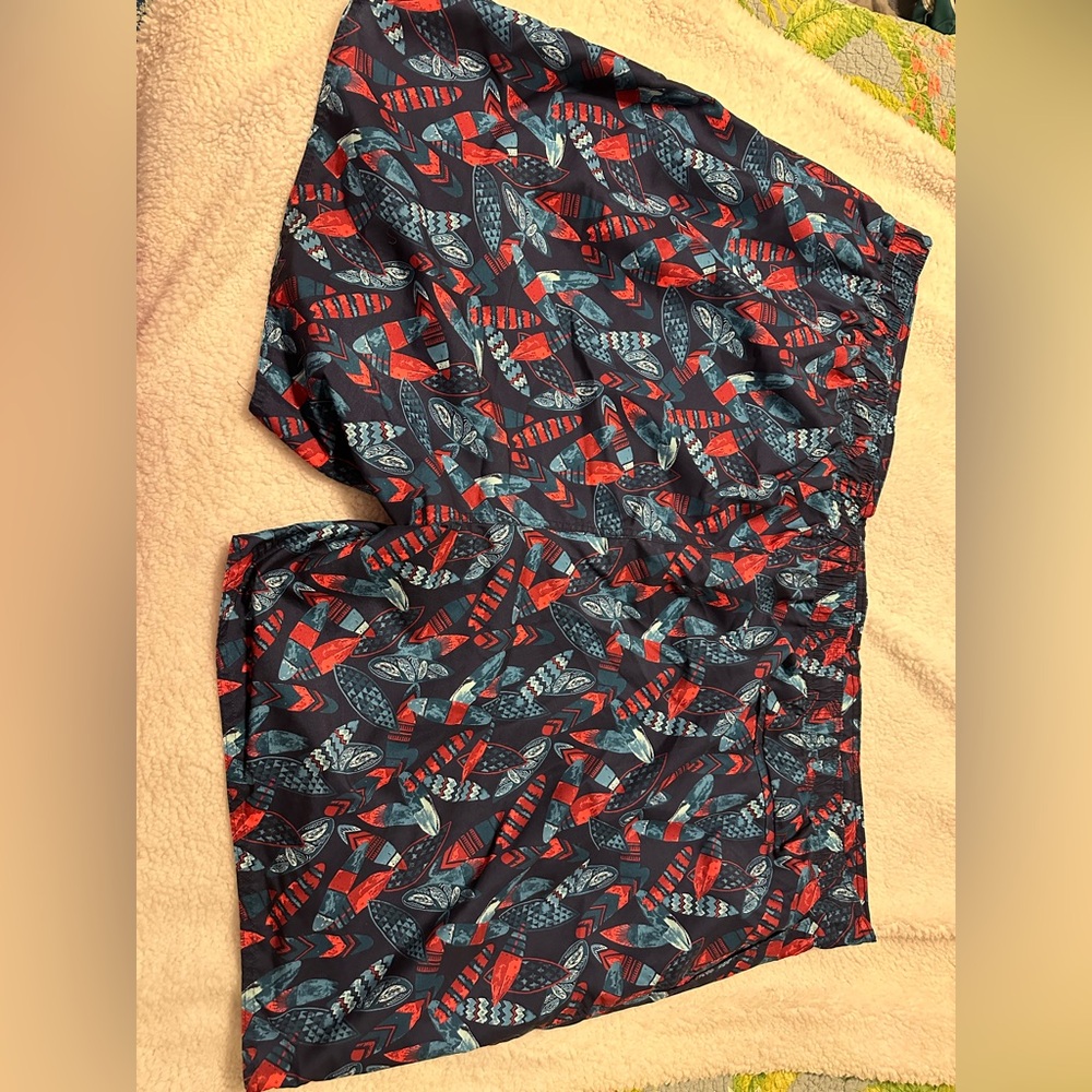 True nation 6xl board shorts blue with surf boards